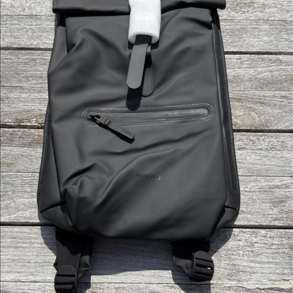 RAINS Rolltop Rucksack W3 backpack waterproof backpack‎ black NWT